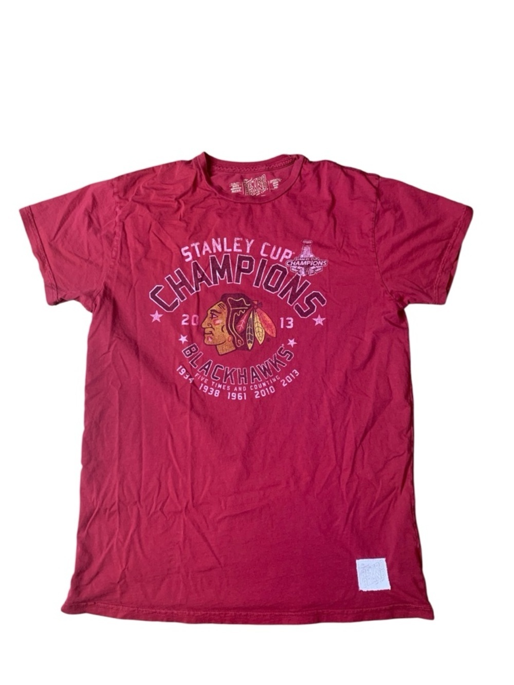 Original Retro Brand Chicago Blackhawks 2013 Stanley Cup Champions Tee - M